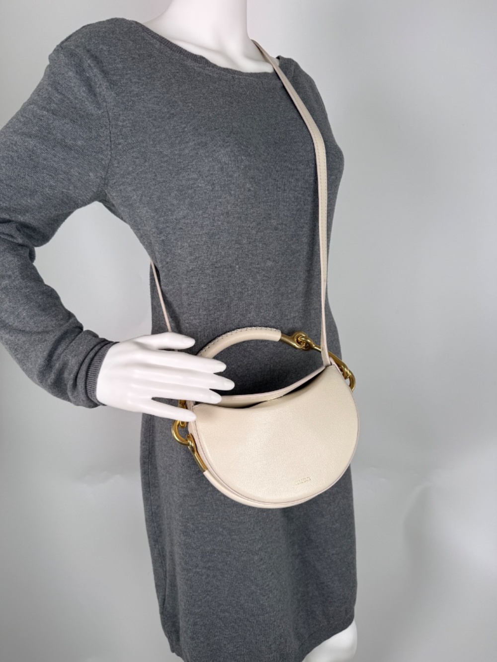 Burberry Bridle 2026 Leather Saddle Style Soap Cream Clutch Bag New - Picture 3 of 12